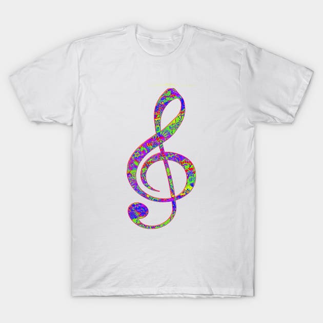 Psychedelic Music note 3 T-Shirt by indusdreaming